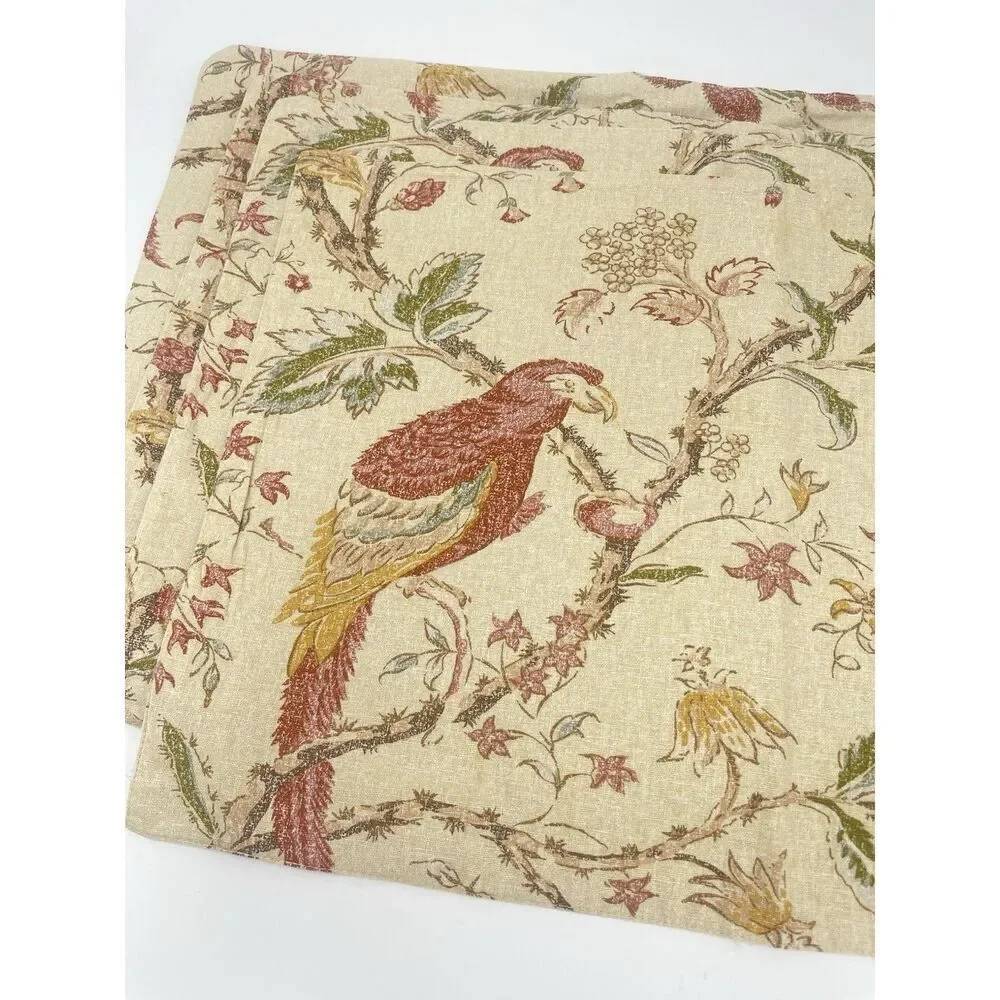 Pottery Barn Parrot Pineapple Palampore Floral Linen Cotton Placemats Set Of 4